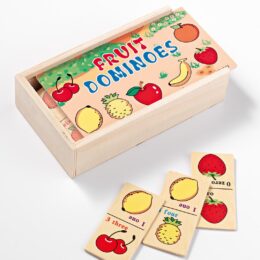 Μπομπονιέρα βάπτισης ντόμινο με φρουτάκια