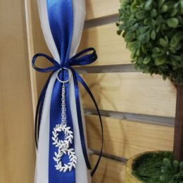 Μπομπονιέρα γάμου με κρεμαστό στεφανάκι ελιάς