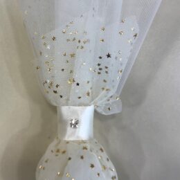Μπομπονιέρα γάμου τούλι και strass