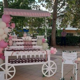 Στολισμός βάπτισης candy kiosk και μπαλόνια