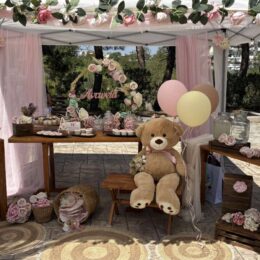 Στολισμός βάπτισης αρκουδάκι κορίτσι